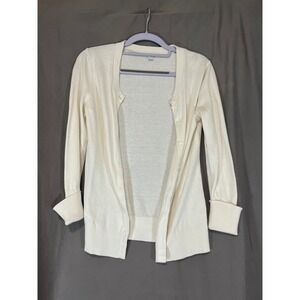 Gap Womens Small Cream Off White Button Front Ribbed Cuff Knit Cardigan Sweater